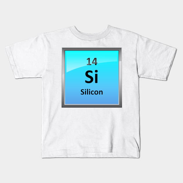 Silicon Element Tile - Periodic Table Kids T-Shirt by sciencenotes